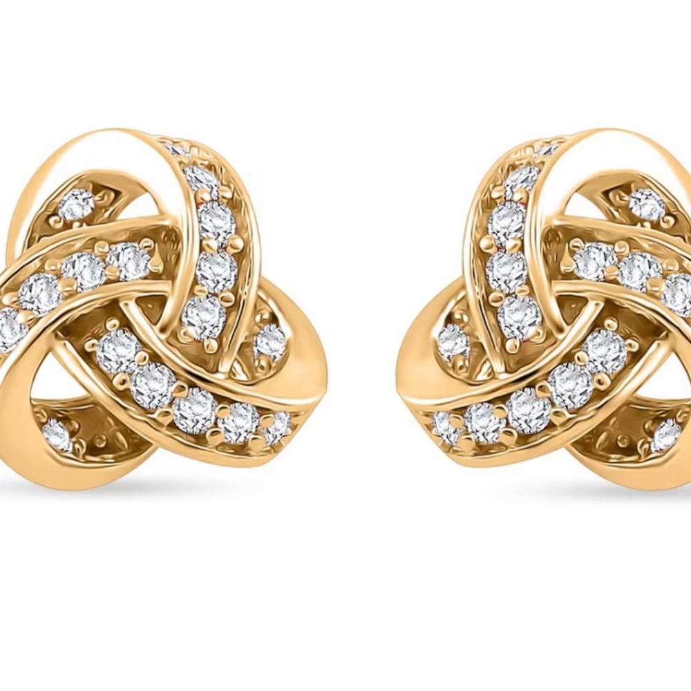 Moissanite 0.35 ctw Earrings in Vermeil Yellow Gold Over Sterling Silver